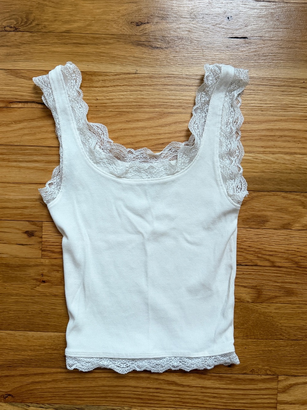 Pacsun Lace-Trim White Women's Tank Top